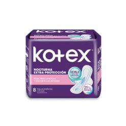 KOTEX TOALLAS FEMENINAS NOCTURNA CON ALAS x8 un