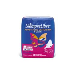SIEMPRE ADAPT ULTRAFINA SUAVE TOALLAS HIGIÉNICAS FEMENINAS CON ALAS x8 un