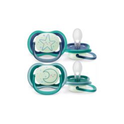 AVENT CHUPETE NOCTURNO AZUL 6-18 M x2 un
