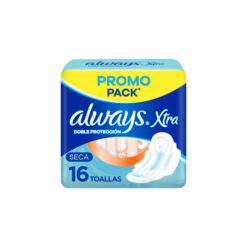 ALWAYS XTRA DOBLE PROTECCIÓN SECA TOALLAS HIGIENICAS x16 un