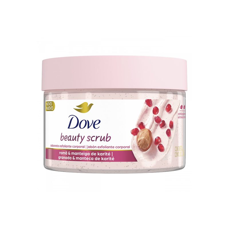 DOVE BEAUTY SCRUB JABÓN EXFOLIANTE CORPORAL GRANADA Y MANTECA DE KARITE 280 gr